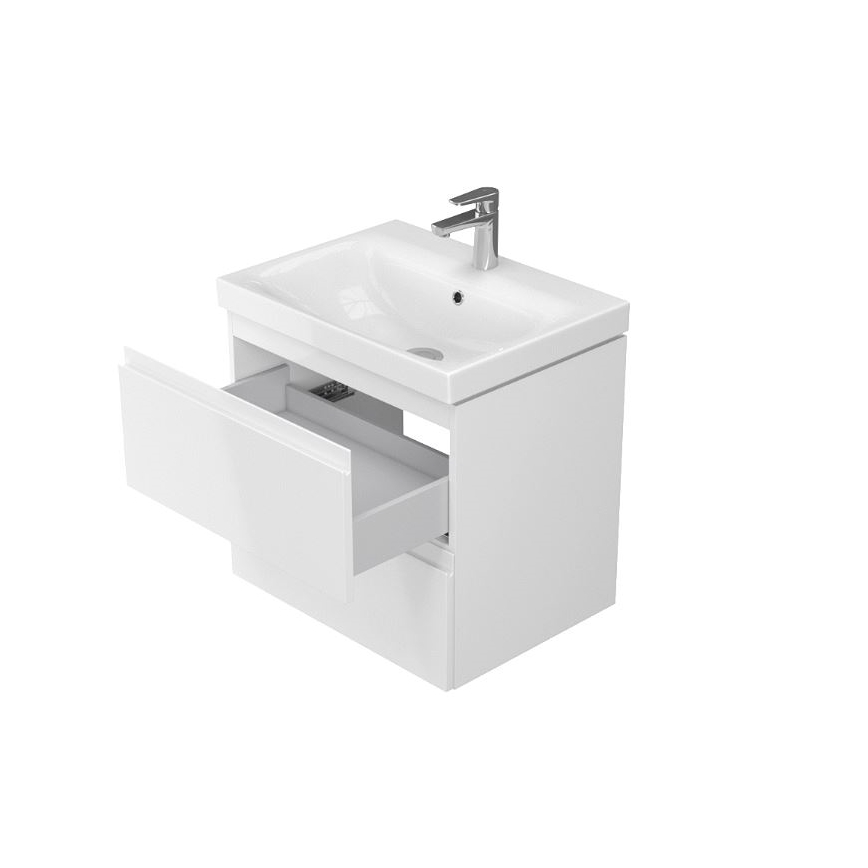 Cersanit S801-223-DSM - Mobile bagno sospeso con lavabo MEDDIE 62x60 cm bianco lucido