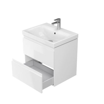 Cersanit S801-223-DSM - Mobile bagno sospeso con lavabo MEDDIE 62x60 cm bianco lucido