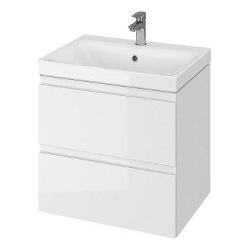 Cersanit S801-223-DSM - Mobile da bagno sospeso con lavabo MODUO 60x57x45 cm bianco lucido