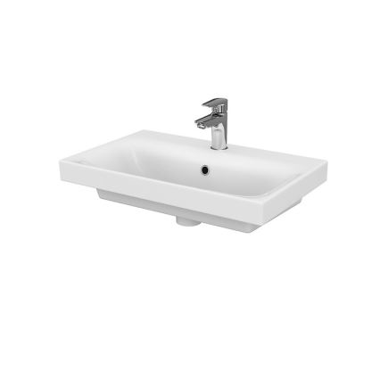 Cersanit S801-227-DSM - Mobile bagno sospeso con lavabo MODUO SLIM 60x38 cm, bianco lucido
