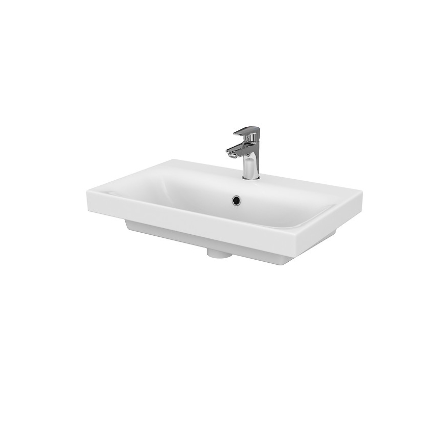 Cersanit S801-227-DSM - Mobile bagno sospeso con lavabo MODUO SLIM 60x38 cm, bianco lucido