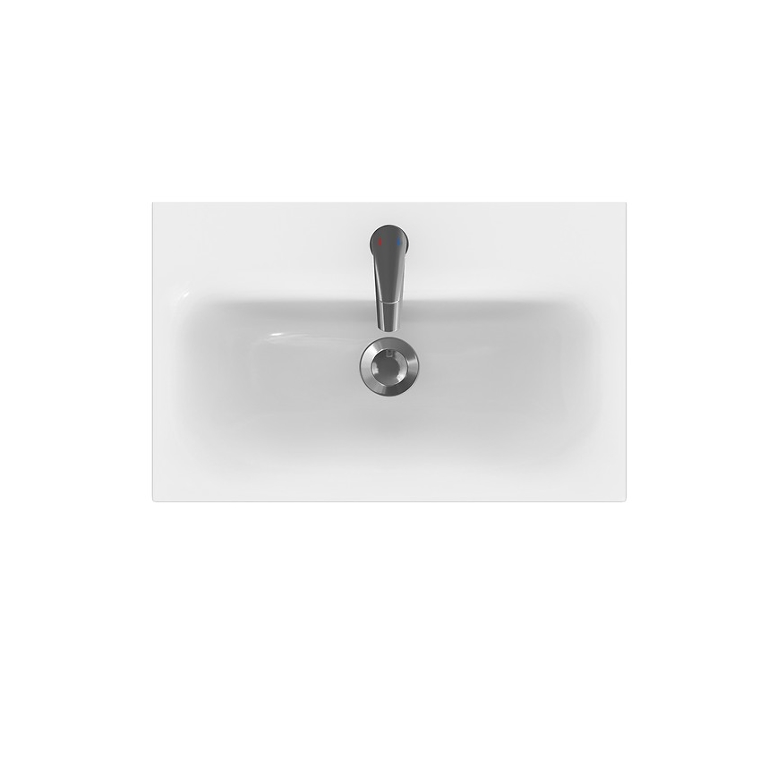 Cersanit S801-227-DSM - Mobile da bagno pensile con lavandino MEDA SLIM 62x60 cm bianco lucido