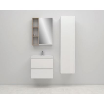 Cersanit S801-227-DSM - Mobile da bagno sospeso con lavabo MODUO SLIM 60x57x38 cm bianco lucido