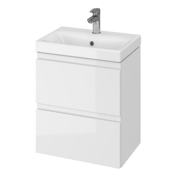 Cersanit S801-229-DSM - Mobile da bagno pensile con lavandino MEDA SLIM 62x50 cm bianco lucido