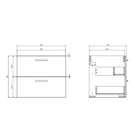 Cersanit S801-309-DSM - Mobile da bagno sospeso con lavabo NIKO 60x50x45 cm bianco
