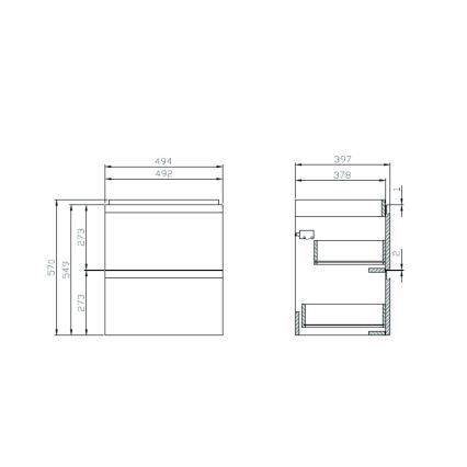 Cersanit S801-312-ECO - Mobile bagno sospeso con lavabo MODUO 50x57x40 cm bianco