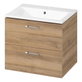 Cersanit S801-457 - Mobile bagno sospeso con lavabo NIKO 60x45 cm, finitura noce