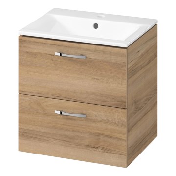 Cersanit S801-458 - Mobile bagno sospeso con lavabo NIKO 50x40 cm noce