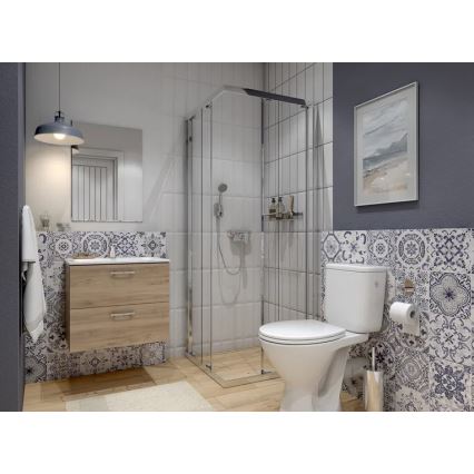 Cersanit S801-539 - Mobile da bagno sospeso con lavabo NIKO 80x45 cm noce