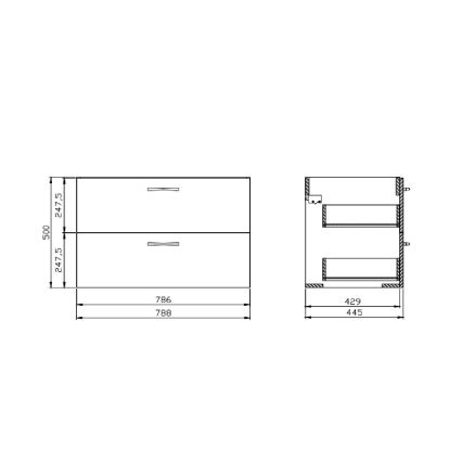 Cersanit S801-539 - Mobile da bagno sospeso con lavabo NIKO 80x45 cm noce