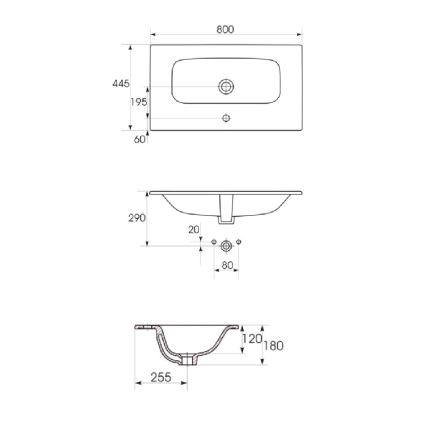 Cersanit S801-539 - Mobile da bagno sospeso con lavabo NIKO 80x45 cm noce