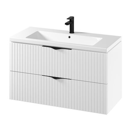 Cersanit S801-542 - Mobile da bagno sospeso con lavabo TIRSO 100x45 cm bianco