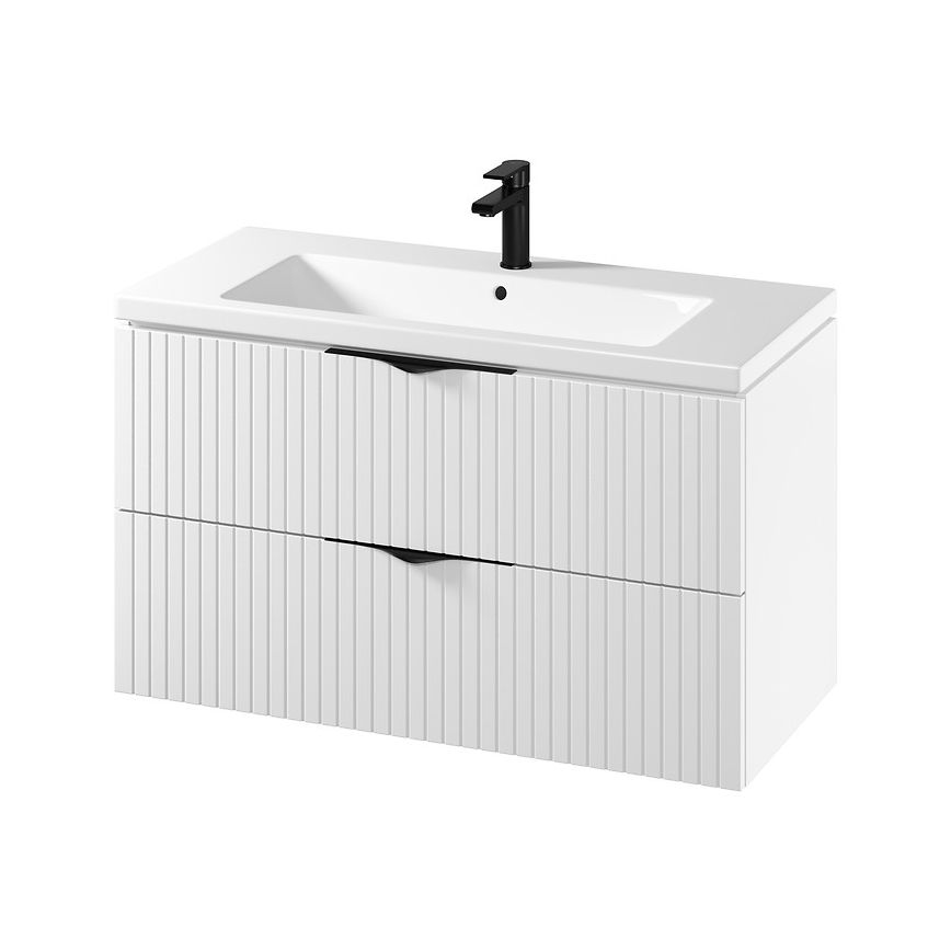 Cersanit S801-542 - Mobile da bagno sospeso con lavabo TIRSO 100x45 cm bianco