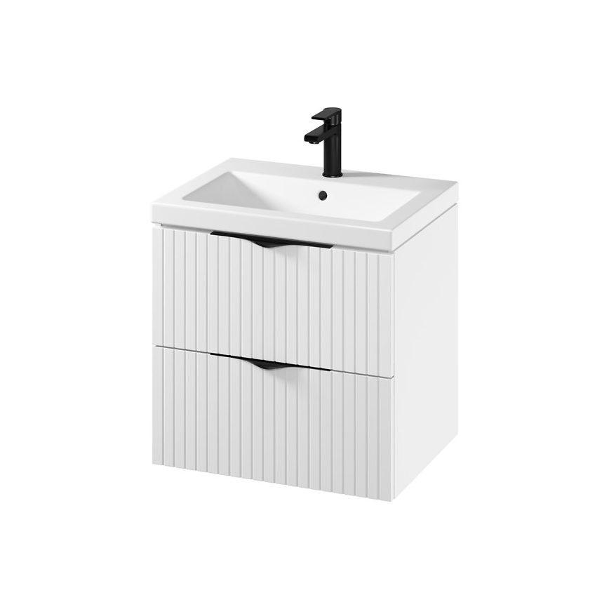 Cersanit S801-545 - Mobile bagno sospeso con lavabo TIRSO 60x45 cm, bianco