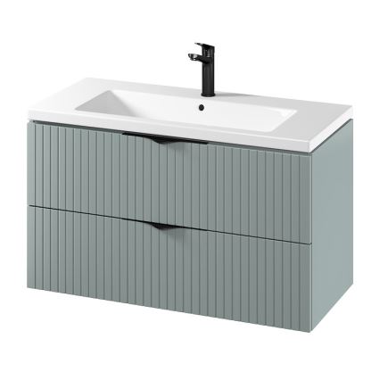 Cersanit S801-546 - Mobile bagno sospeso TIRSO 100x45 cm con lavabo, verde menta