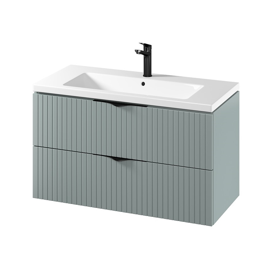 Cersanit S801-546 - Mobile bagno sospeso TIRSO 100x45 cm con lavabo, verde menta