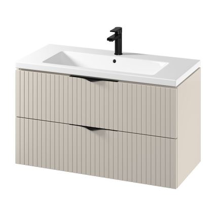 Cersanit S801-548 - Mobile da bagno sospeso con lavabo integrato TIRSO 100x60x45 cm beige