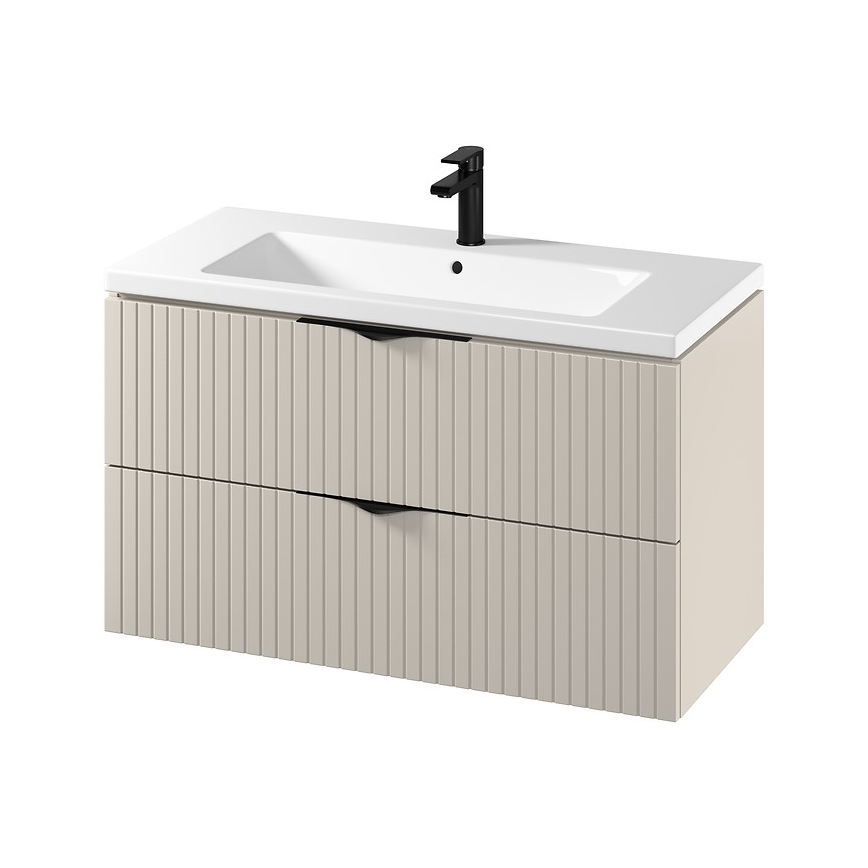 Cersanit S801-548 - Mobile da bagno sospeso con lavabo integrato TIRSO 100x60x45 cm beige