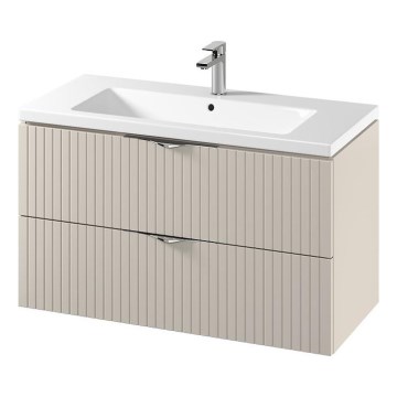 Cersanit S801-548 - Mobile da bagno sospeso con lavabo integrato TIRSO 100x60x45 cm beige