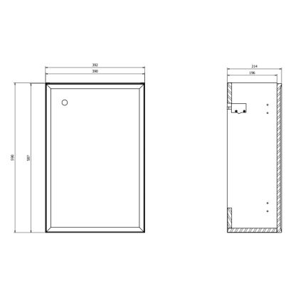 Cersanit S801-570 - Mobile da bagno sospeso con lavabo MILLE 40x62x22 cm verde menta