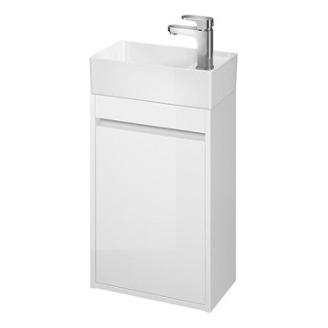 Cersanit S924-001 - Mobile sottolavabo per bagno CREA 39,2 x 21,5 cm, bianco lucido