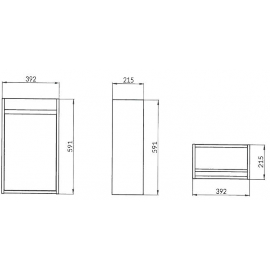 Cersanit S924-001 - Mobile sottolavabo per bagno CREA 39,2 x 21,5 cm, bianco lucido