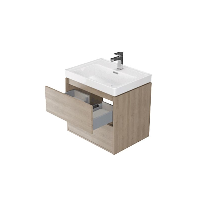 Cersanit S924-008 - Mobile bagno sospeso sotto lavabo CREA 53,3x59,4 cm rovere