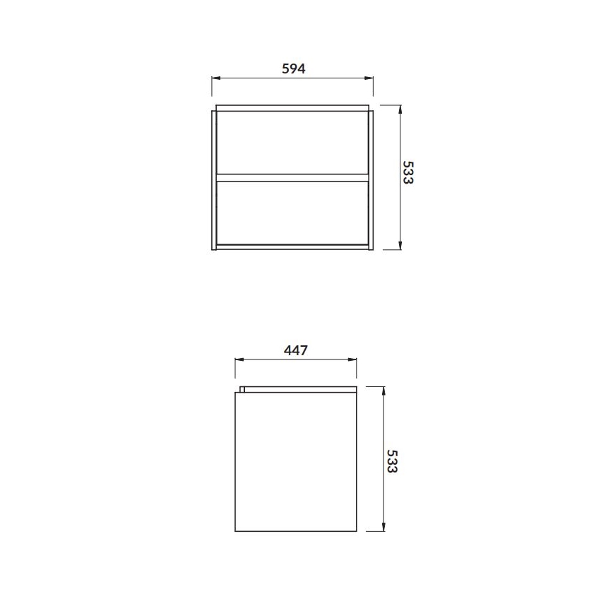Cersanit S924-008 - Mobile bagno sospeso sotto lavabo CREA 53,3x59,4 cm rovere