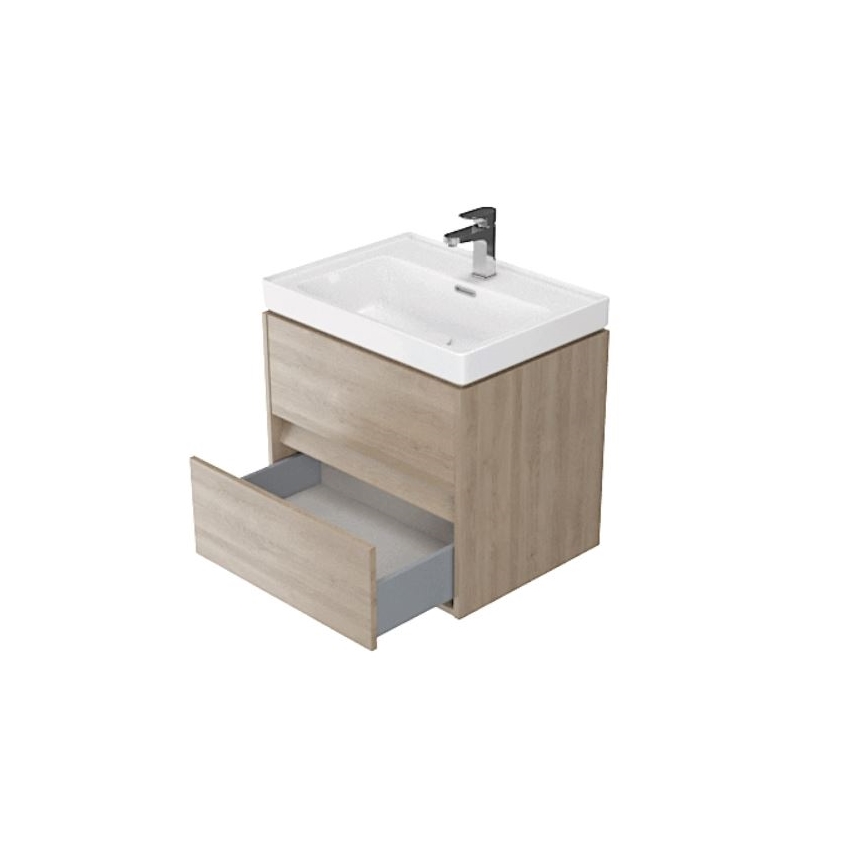 Cersanit S924-008 - Mobile bagno sospeso sottolavabo CREA 59,4x44,7 cm rovere