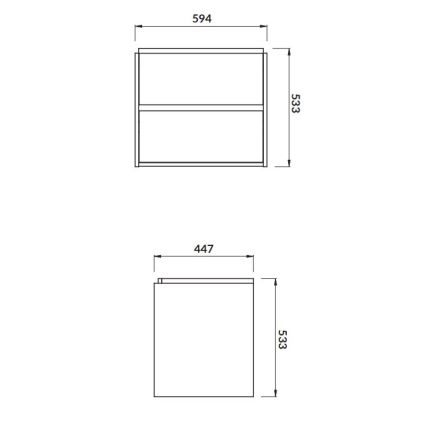 Cersanit S924-008 - Mobile bagno sospeso sottolavabo CREA 59,4x44,7 cm rovere