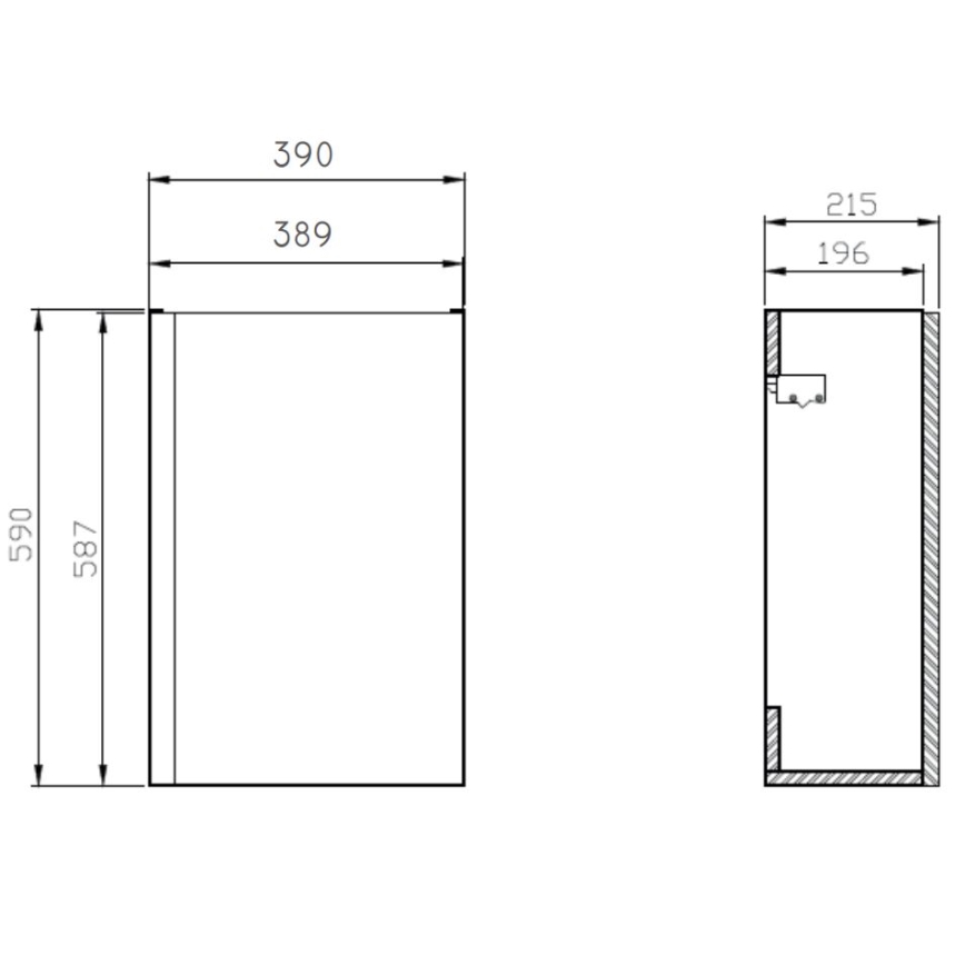 Cersanit S929-014 - Mobile lavabo per bagno MEDDIE 59x39 cm bianco lucido