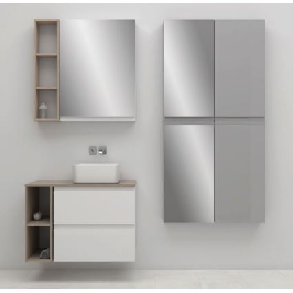 Cersanit S929-018 - Mobile da bagno con specchio MEDDIE 80x59,5 cm