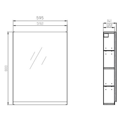 Cersanit S929-018 - Mobile da bagno con specchio MEDDIE 80x59,5 cm