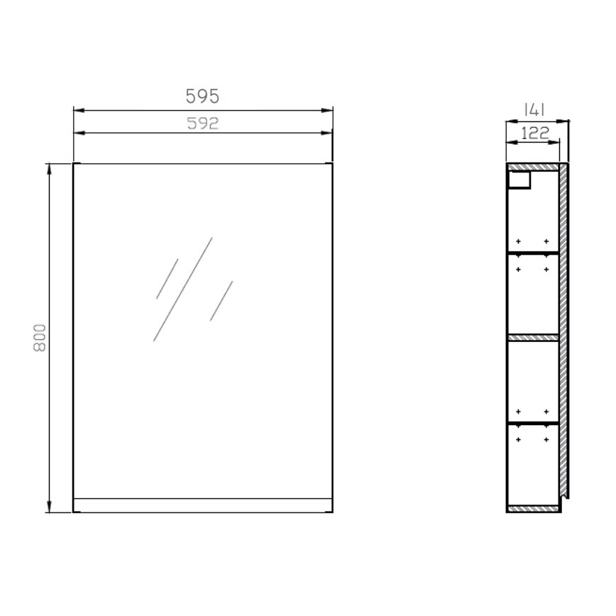 Cersanit S929-018 - Mobile da bagno con specchio MEDDIE 80x59,5 cm