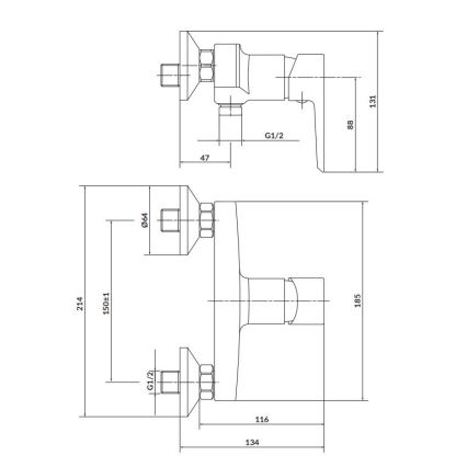 Cersanit S951-033 - Rubinetto doccia MILLE bianco/cromo lucido
