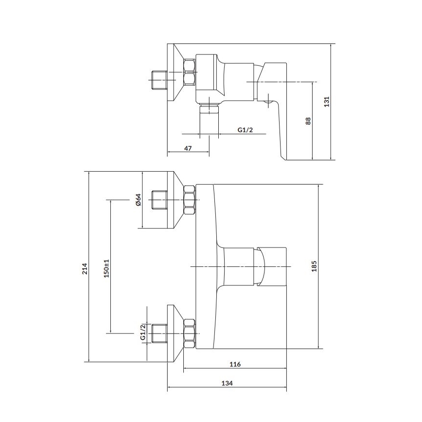 Cersanit S951-033 - Rubinetto doccia MILLE bianco/cromo lucido