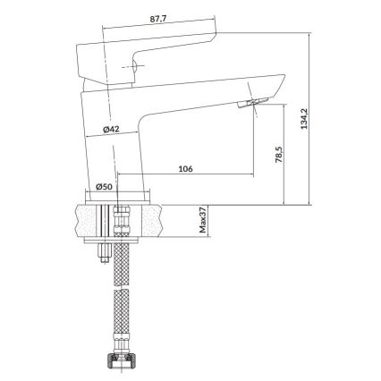 Cersanit S951-045 - Rubinetto del lavandino MILLE 13,4 cm cromo lucido + scarico