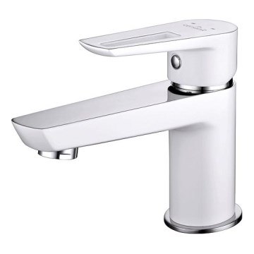 Cersanit S951-047 - Rubinetto del lavandino MILLE 13,4 cm bianco + scarico