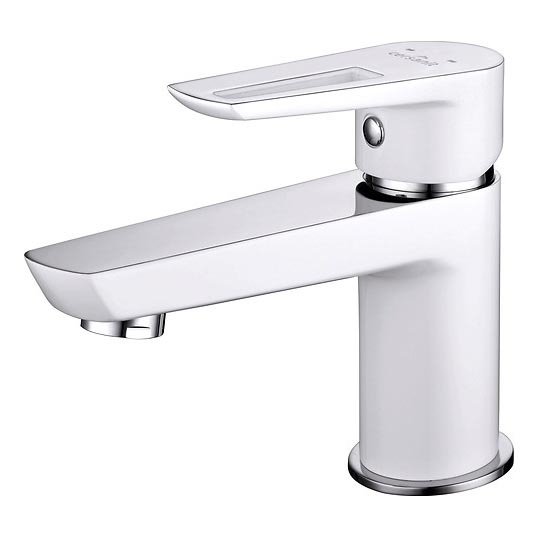 Cersanit S951-047 - Rubinetto del lavandino MILLE 13,4 cm bianco + scarico