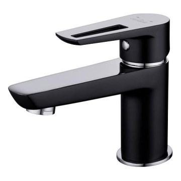 Cersanit S951-048 - Rubinetto del lavandino MILLE 13,4 cm nero + scarico