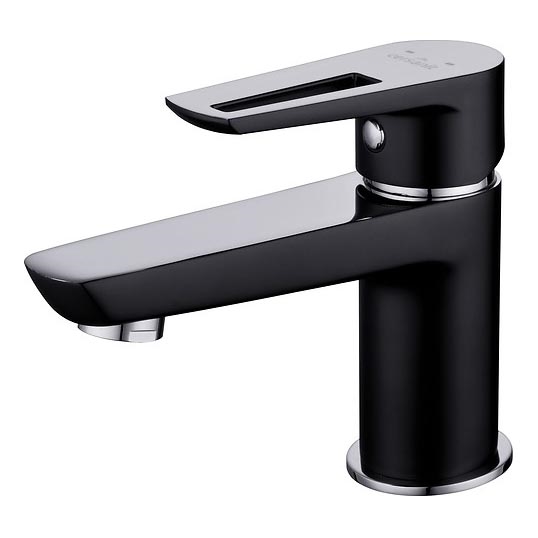 Cersanit S951-048 - Rubinetto del lavandino MILLE 13,4 cm nero + scarico