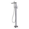 Cersanit S951-306 - Set vasca da bagno autoportante con miscelatore CREA cromo lucido