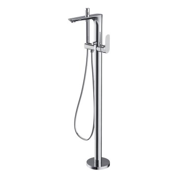 Cersanit S951-306 - Set vasca da bagno autoportante con miscelatore CREA cromo lucido