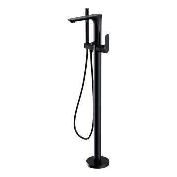 Cersanit S951-308 - Set vasca da bagno autoportante con miscelatore CREA nero