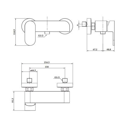 Cersanit S951-324 - Rubinetto doccia CREA nichel