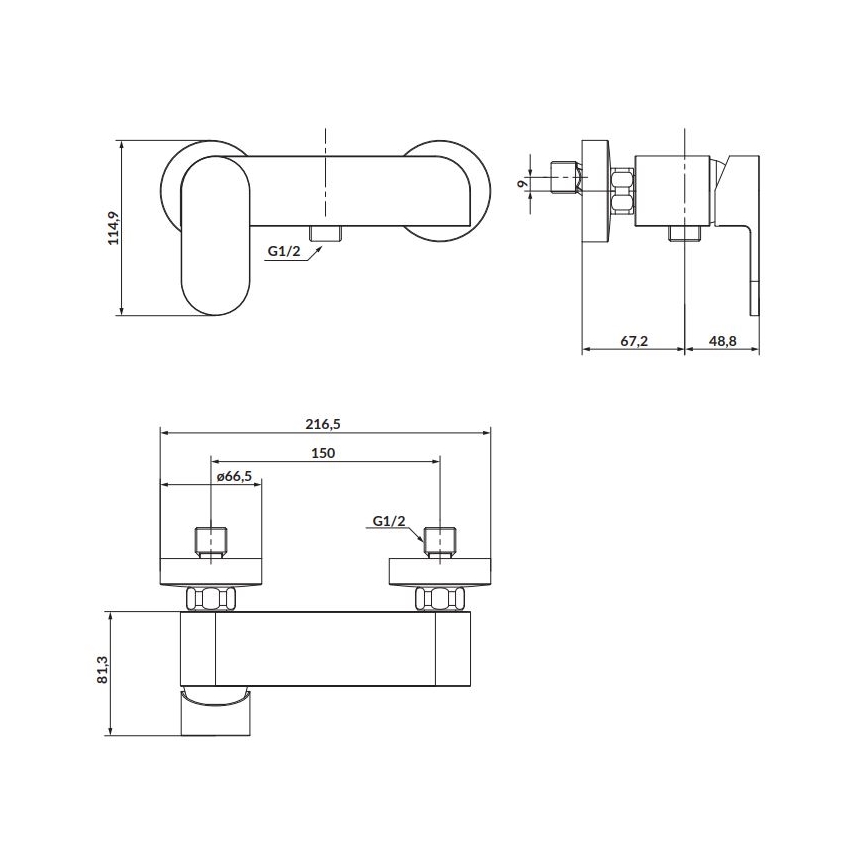 Cersanit S951-324 - Rubinetto doccia CREA nichel
