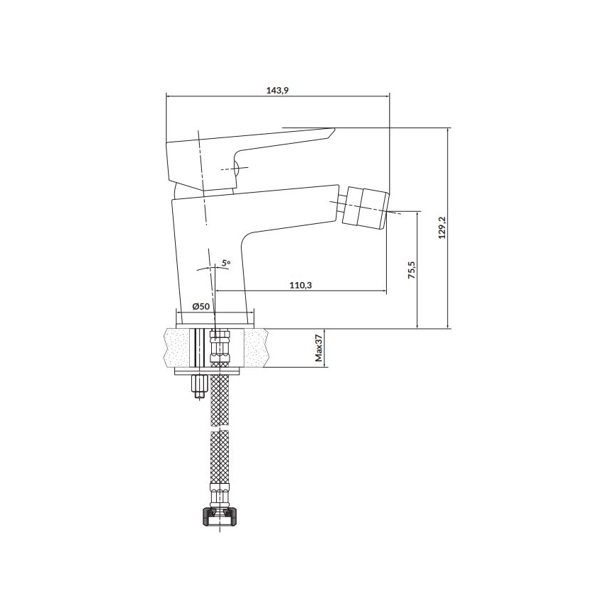 Cersanit S951-347 - Rubinetto del bidet MILLE cromo lucido