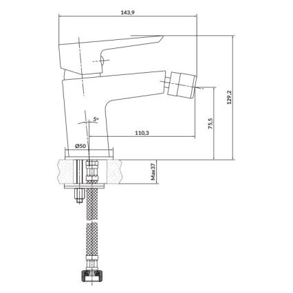 Cersanit S951-349 - Rubinetto del bidet MILLE nero