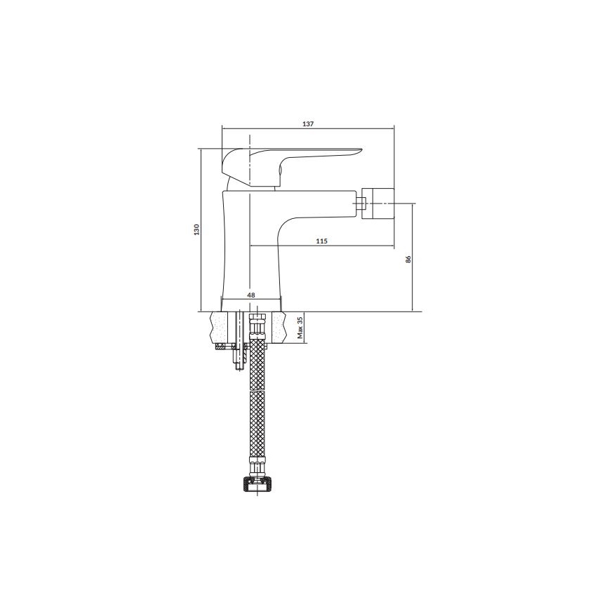 Cersanit S951-350 - Rubinetto del bidet CITY cromo lucido