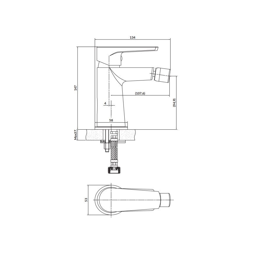Cersanit S951-351 - Rubinetto del bidet MODUO cromo lucido